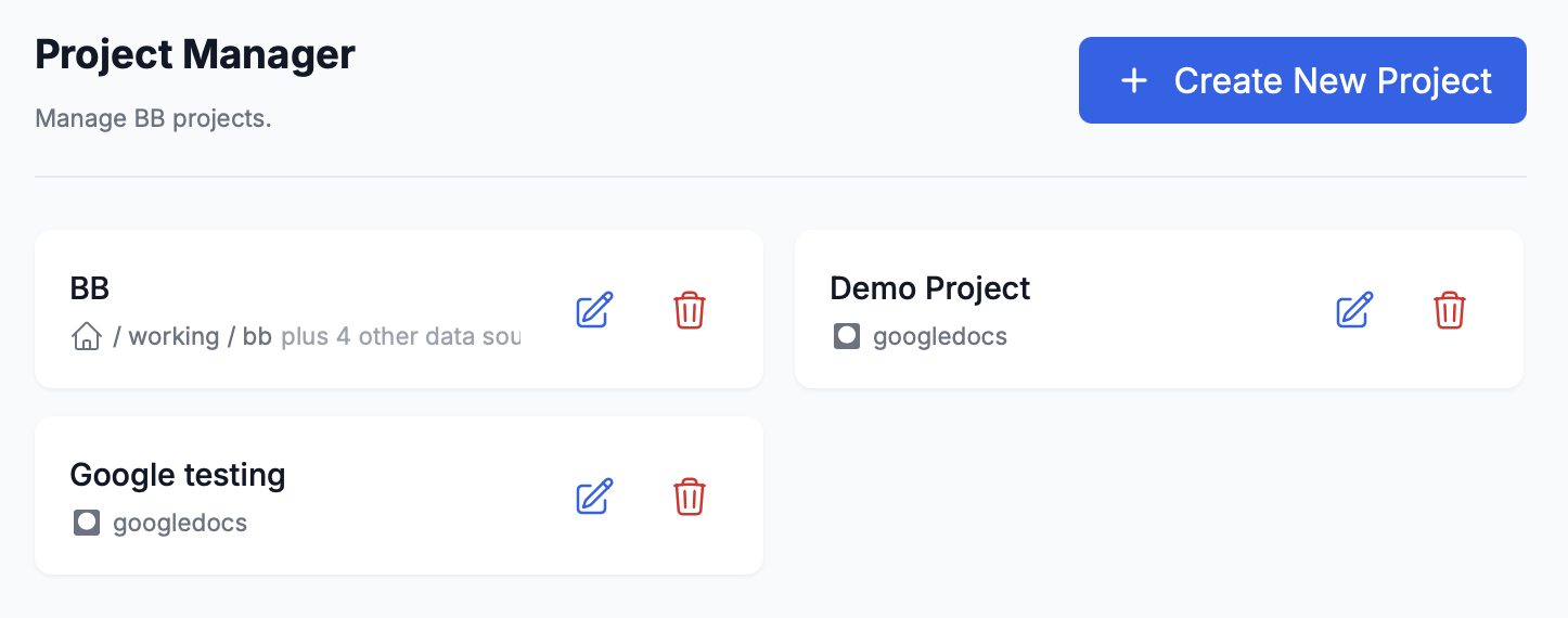 Project Manager Interface